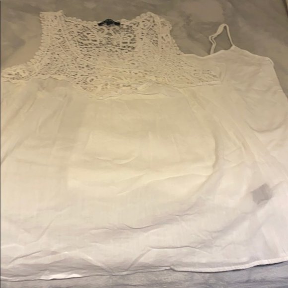 Ralph Laurent Women White Embroidered Sleeveless Tank Top Size Medium - Picture 2 of 4
